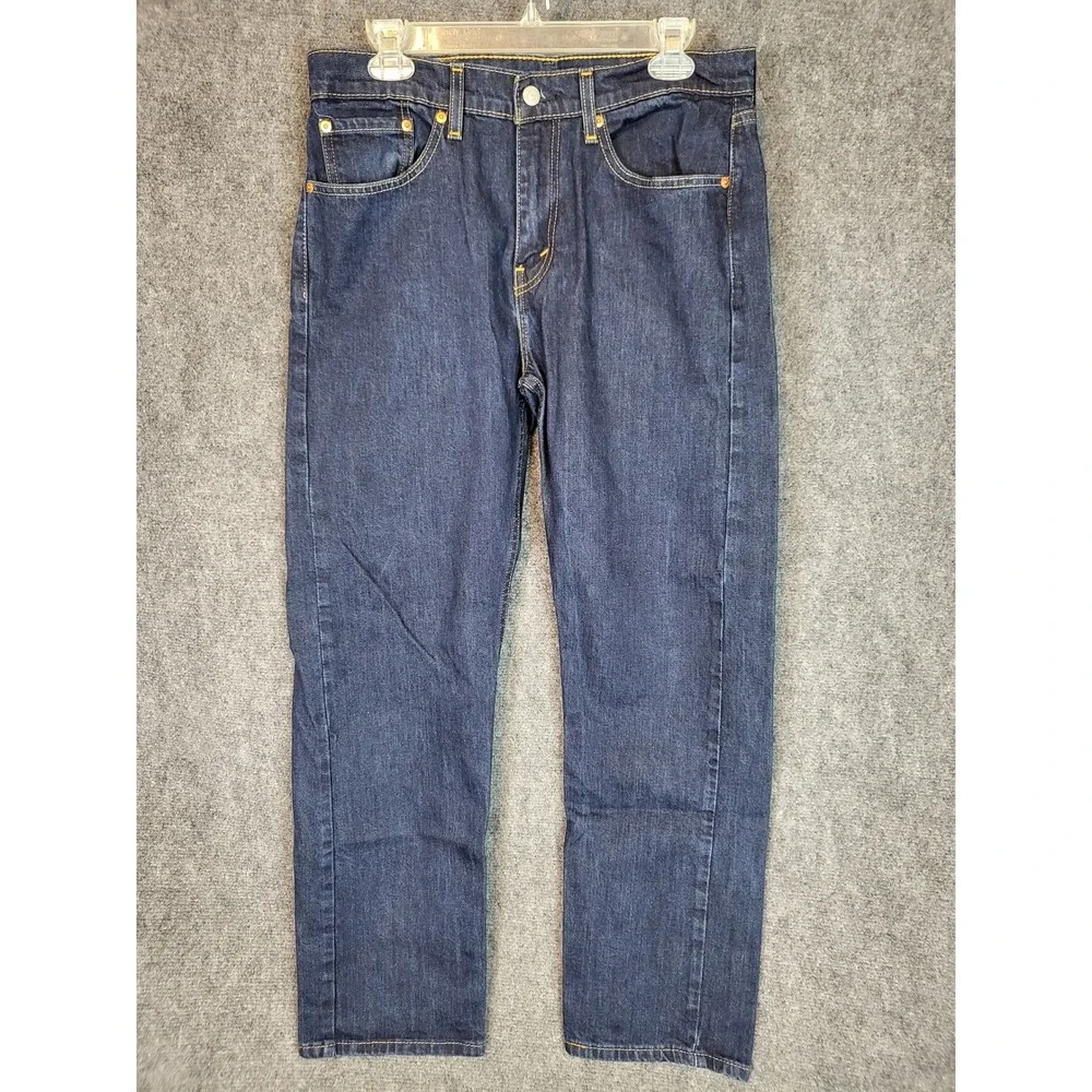 Levis 505 Mens Jeans Regular Fit Straight Leg Dark Wash‎ Denim Size W32 L30 Work
